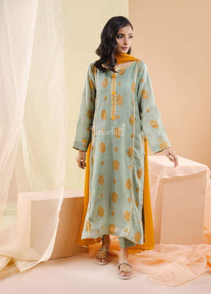 Tassels Pret  Raw Silk 3 Piece Suit SAFIRA