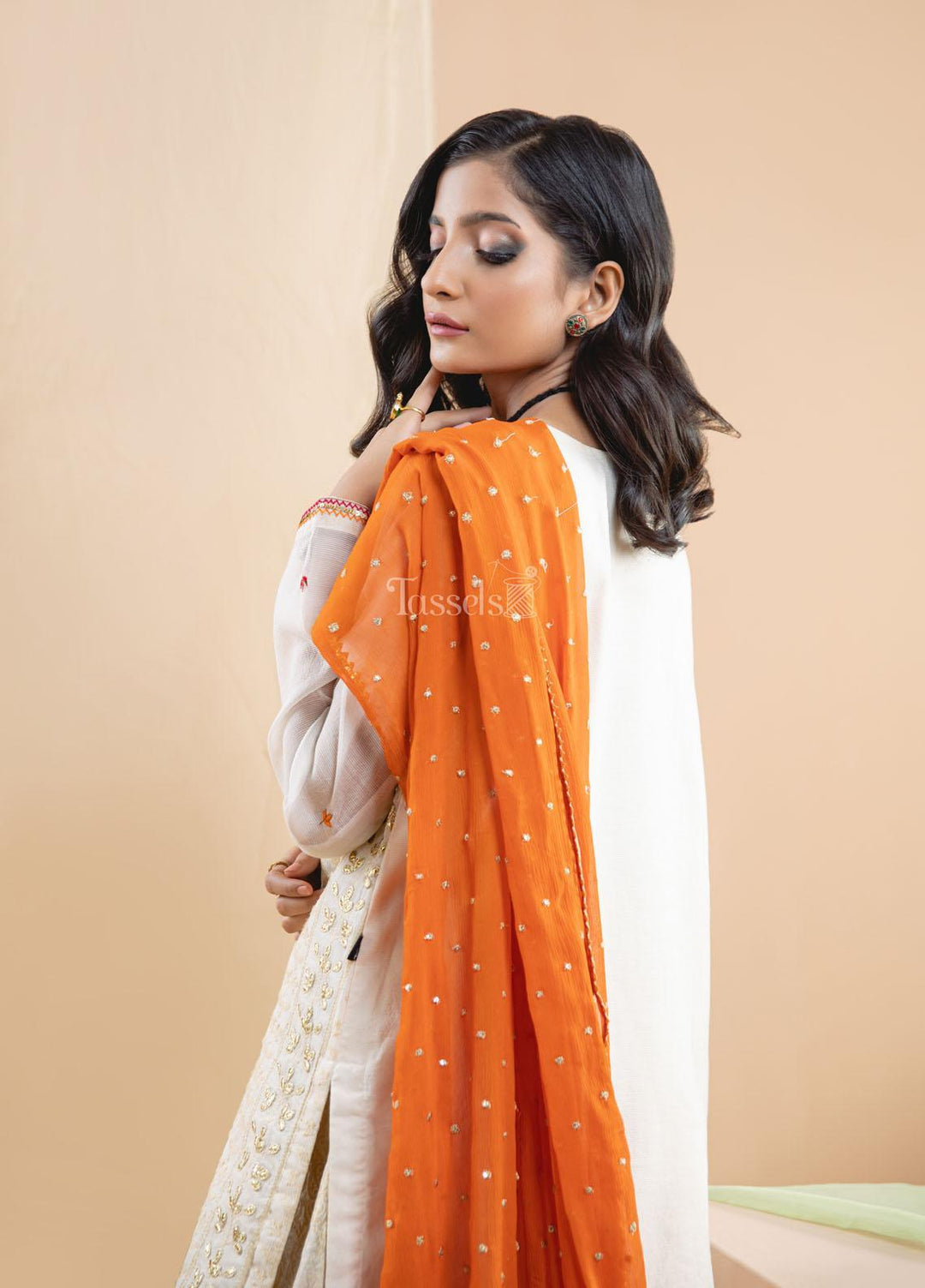 Tassels Pret  Cotton Net 3 Piece Suit Doria