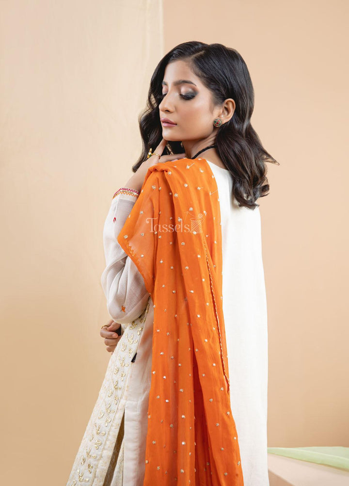 Tassels Pret  Cotton Net 3 Piece Suit Doria