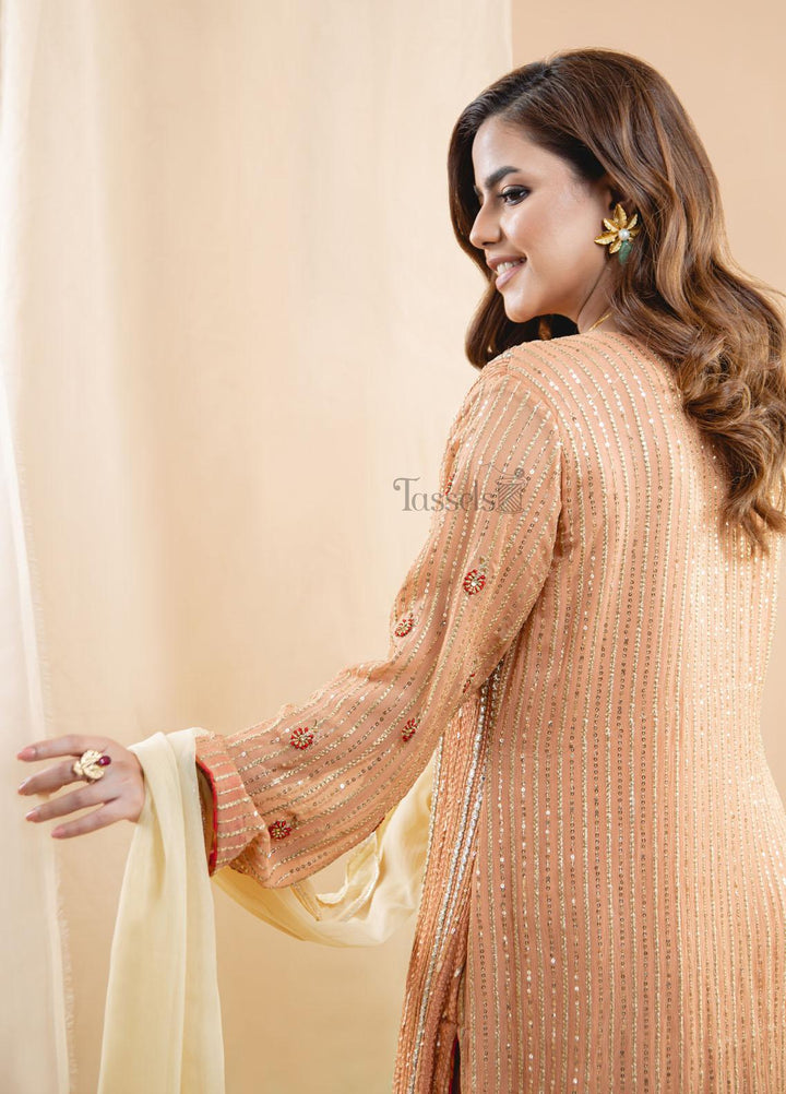 Tassels Pret  Chiffon 3 Piece Suit Gulnaar