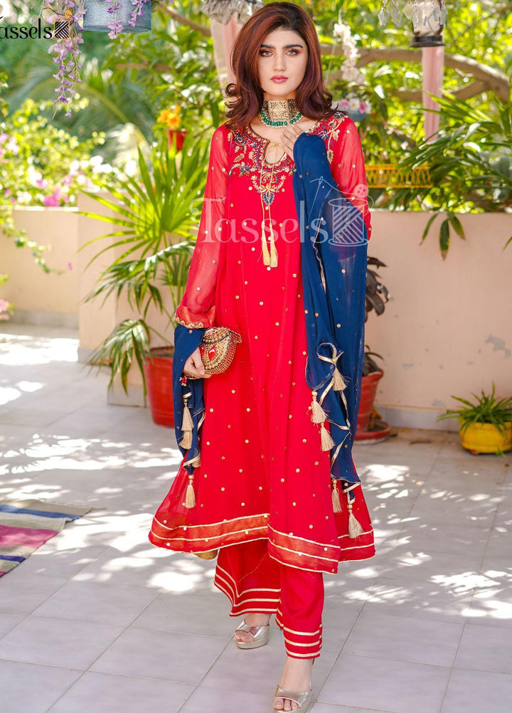 Tassels Luxury Pret  Chiffon 3 Piece IMROZ