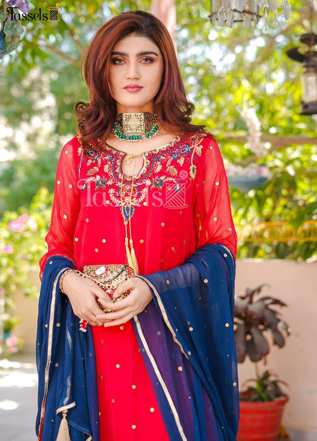 Tassels Luxury Pret  Chiffon 3 Piece IMROZ