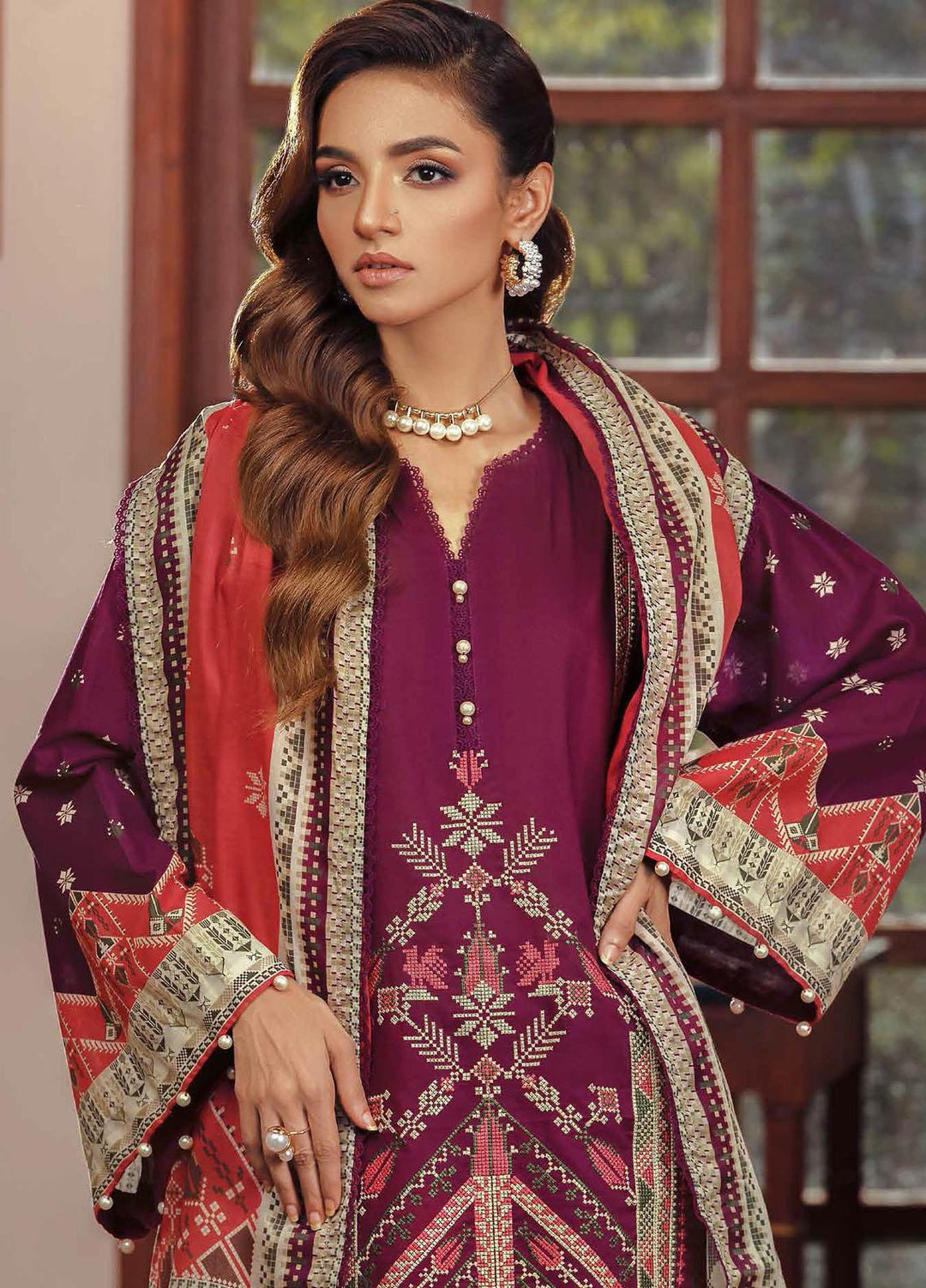 Gul Ahmed Embroidered  Suits Unstitched 2 Piece GA22CM TCE-22003 - Festive Collection