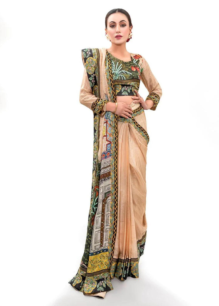 Tehwar By Norans Embroidered Silk  Unstitched Saree NO22T NSC-PR 01 - Winter Collection