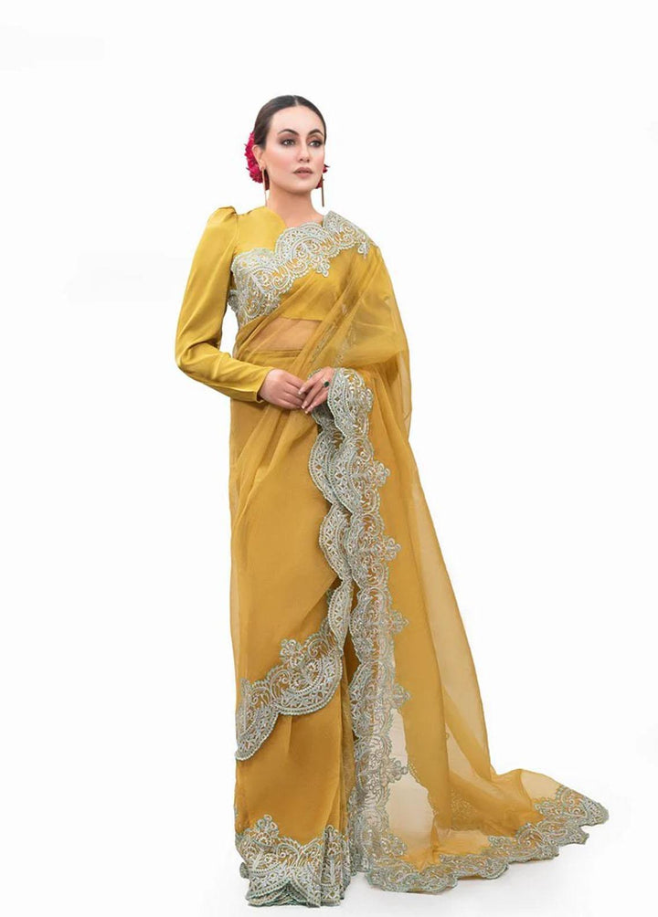 Tehwar By Norans Embroidered Silk  Unstitched Saree NO22T NSC-PR 03 - Winter Collection