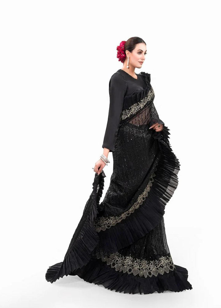 Tehwar By Norans Embroidered Silk  Unstitched Saree NO22T NSC-PR 05 - Winter Collection