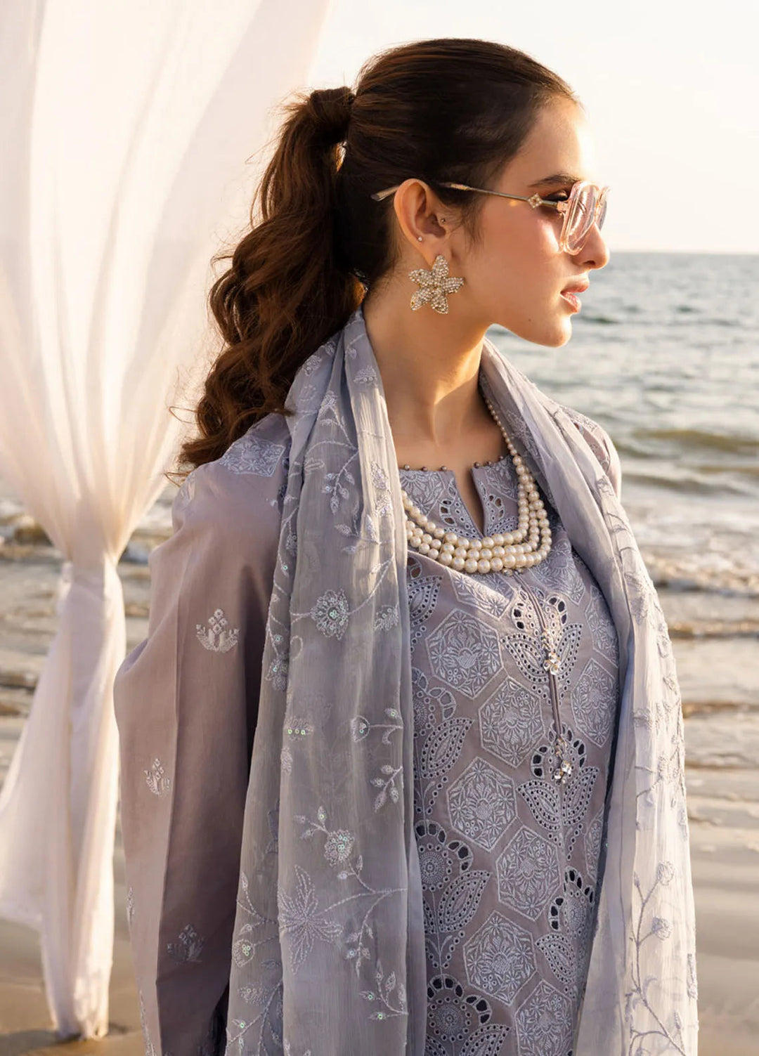 Tehzeeb by Riaz Arts Chikankari Lawn Suits Unstitched 3 Piece RA25TCL TL-431 - Summer Collection