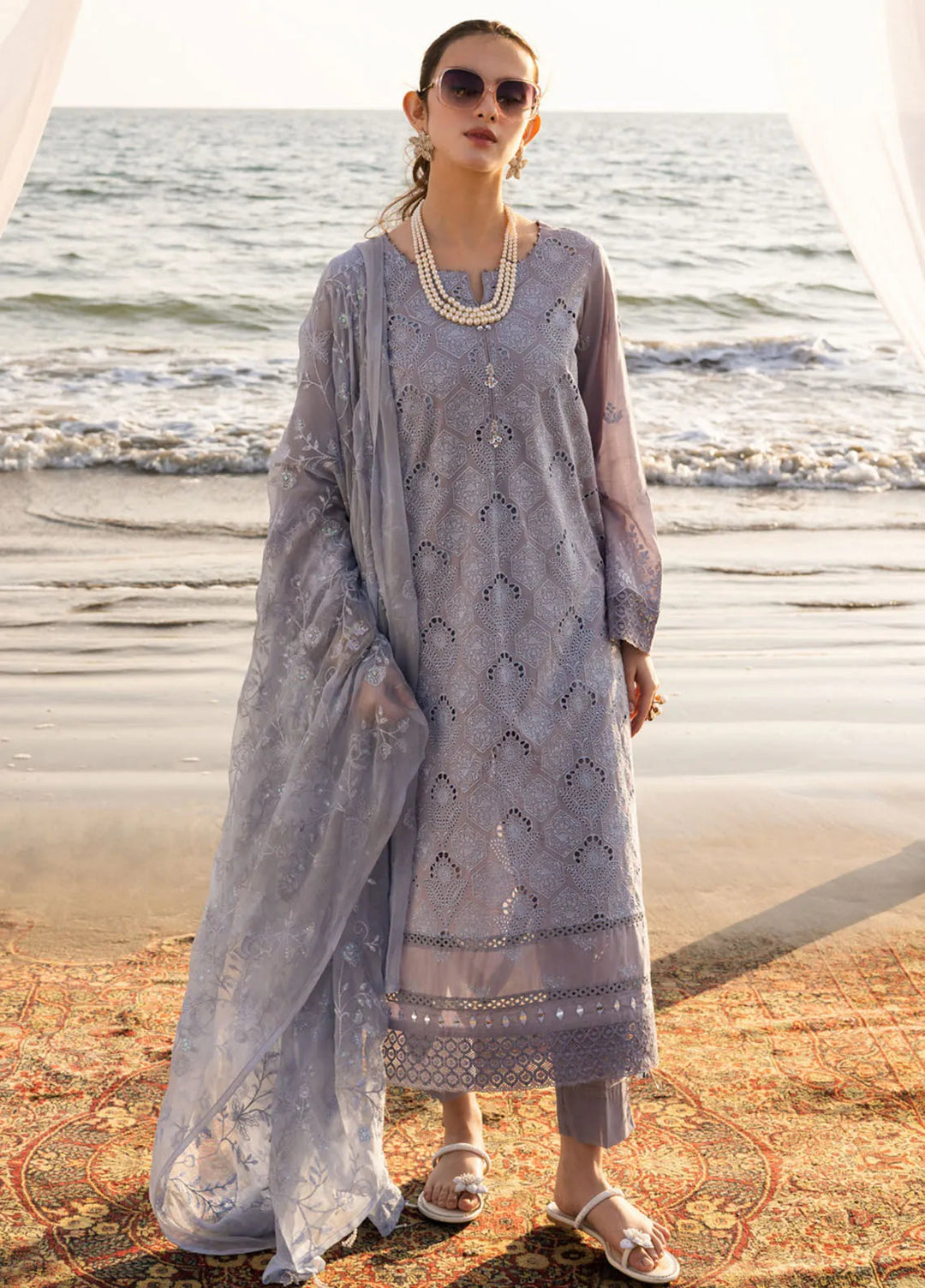 Tehzeeb by Riaz Arts Chikankari Lawn Suits Unstitched 3 Piece RA25TCL TL-431 - Summer Collection