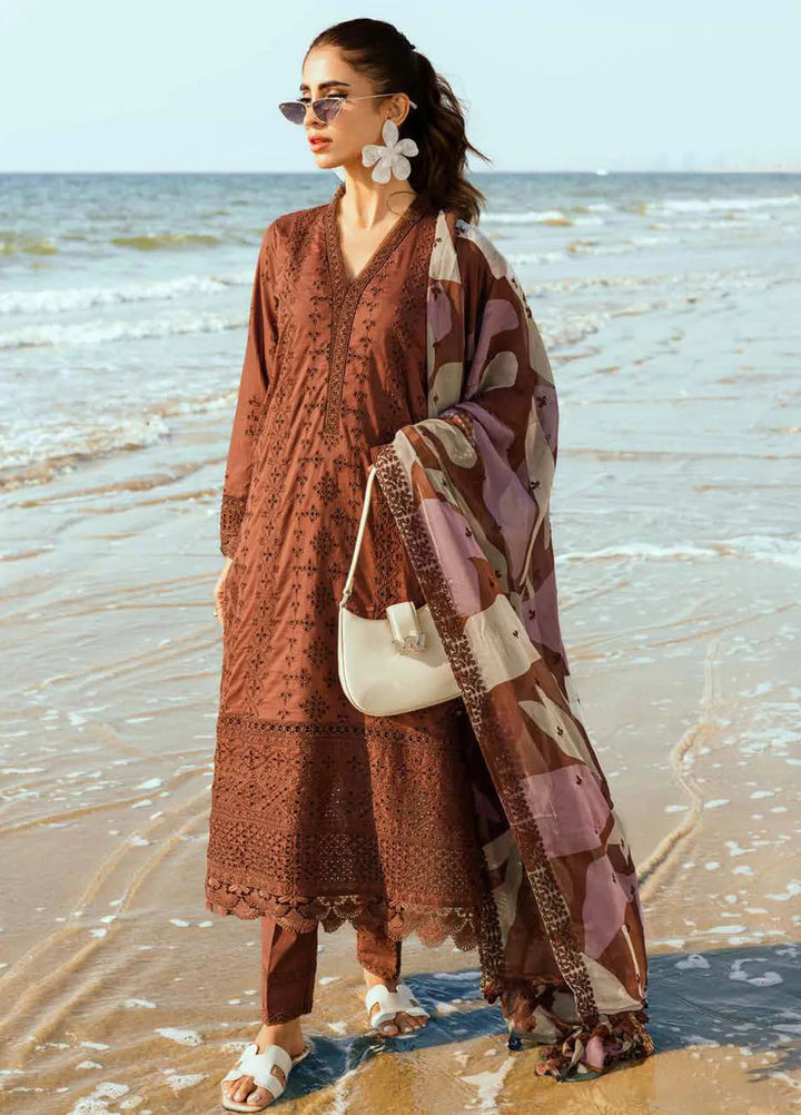 Tehzeeb by Riaz Arts Embroidered Lawn Suit Unstitched 3 Piece RA25TC TL-419 - Summer Collection