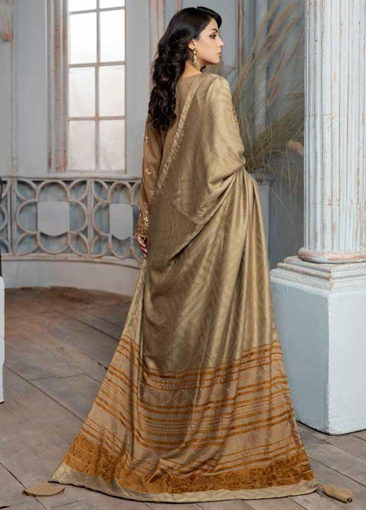 Tehzeeb By Riaz Arts Embroidered Leather Peach Suits Unstitched 3 Piece RA22TP TL-31 - Winter Collection