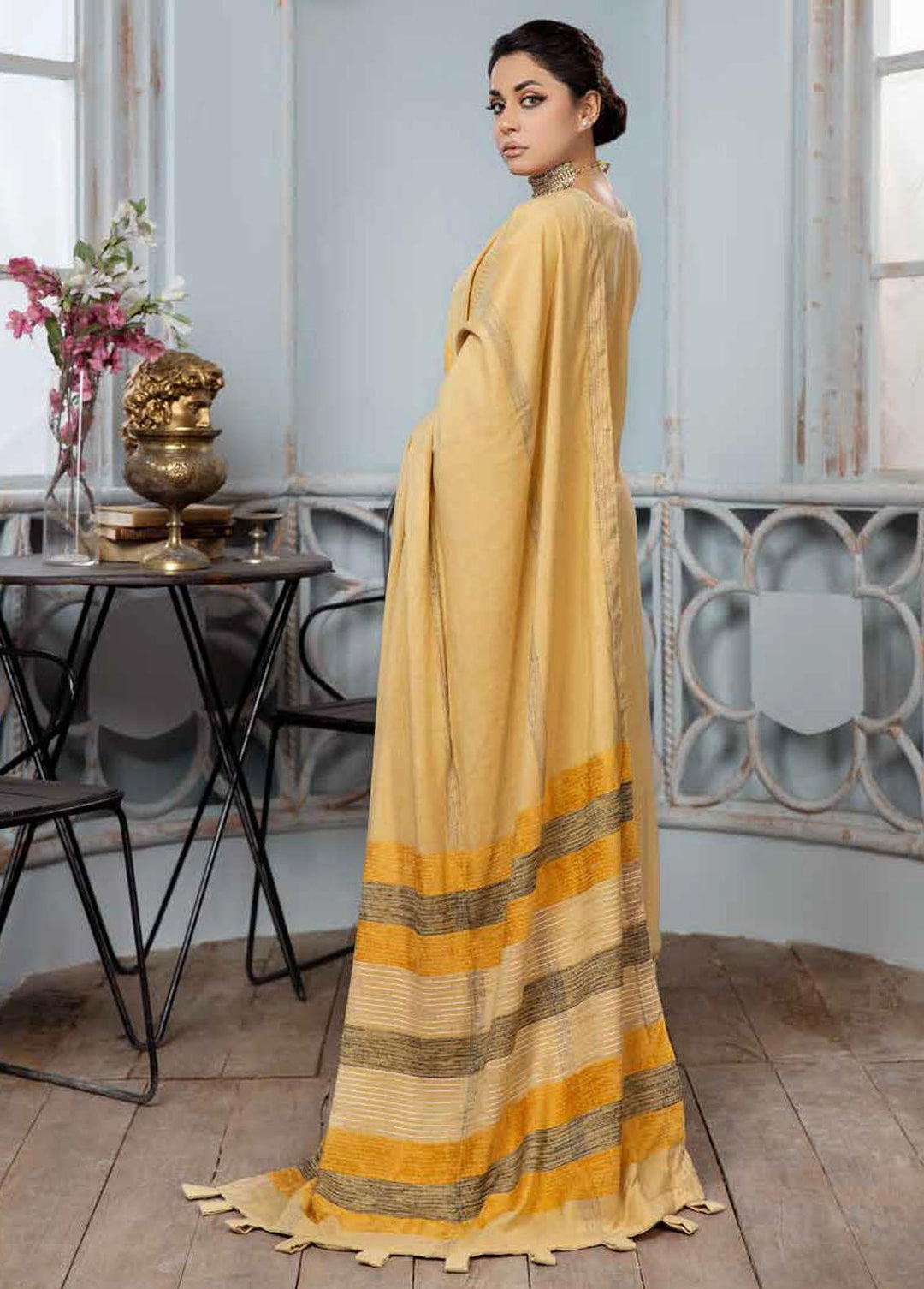 Tehzeeb By Riaz Arts Embroidered Leather Peach Suits Unstitched 3 Piece RA22TP TL-39 - Winter Collection