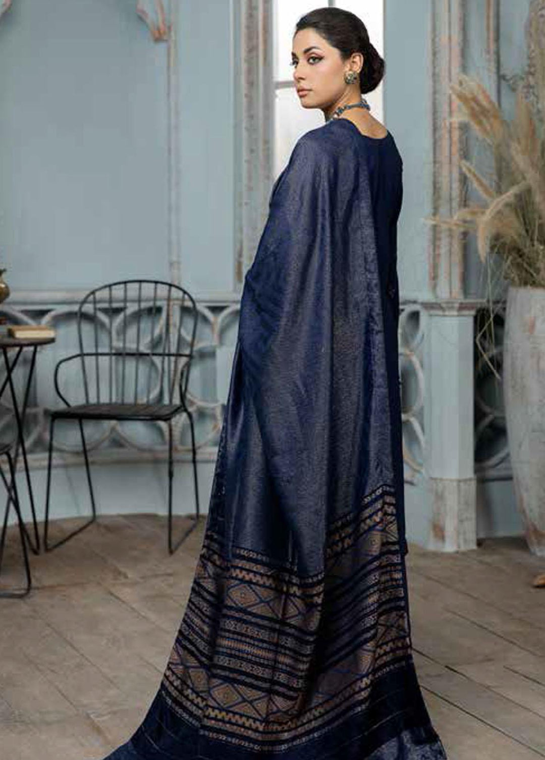 Tehzeeb By Riaz Arts Embroidered Leather Peach Suits Unstitched 3 Piece RA22TP TL-40 - Winter Collection