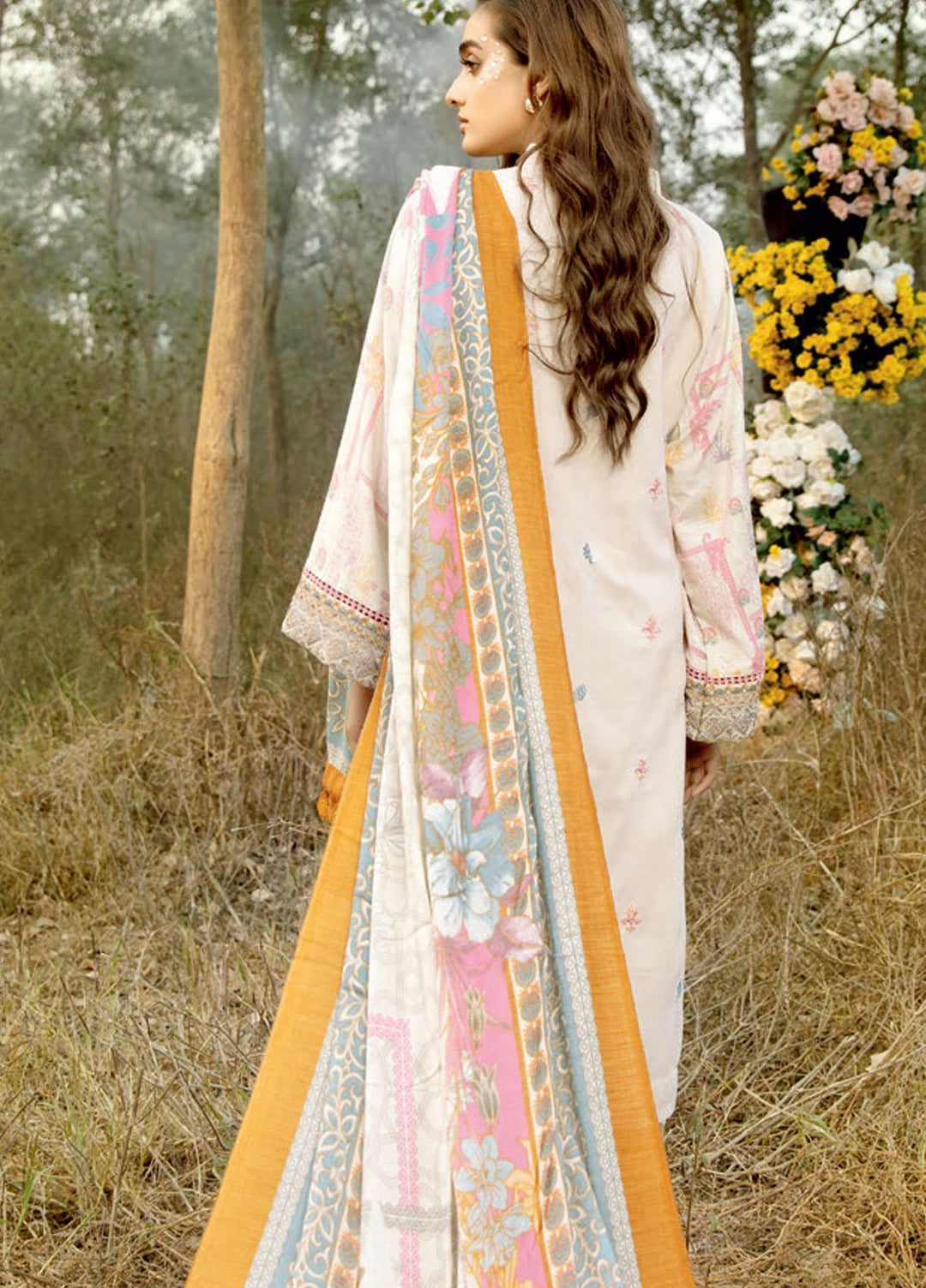 Tehzeeb by Riaz Arts Embroidered Leather Peach Suits Unstitched 3 Piece RA21TL LP-06 - Winter Collection