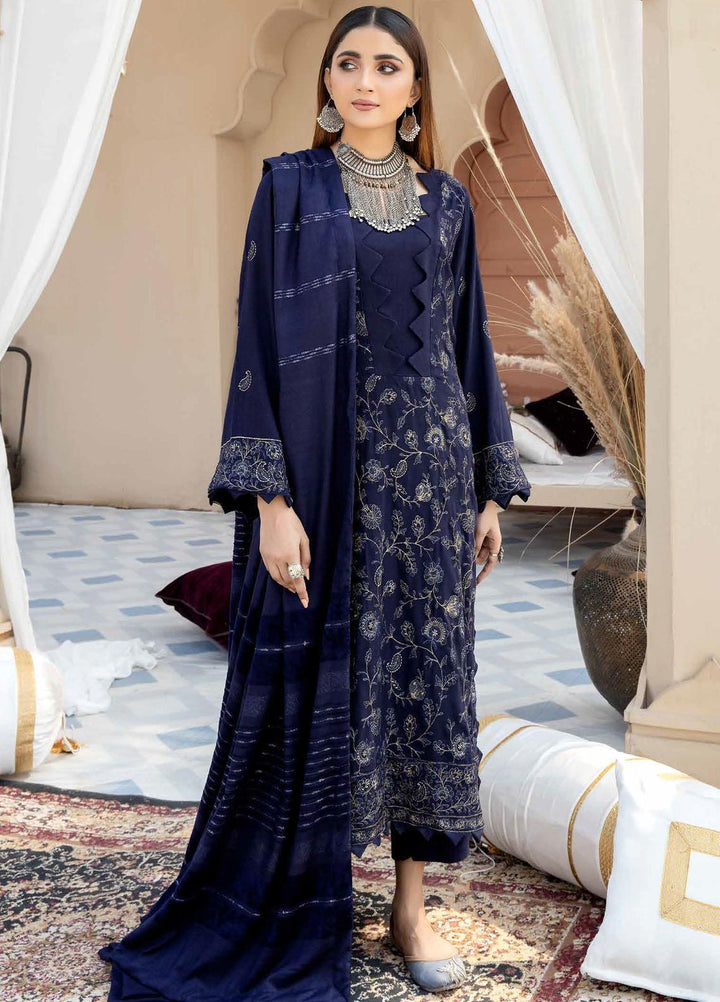 Tehzeeb By Riaz Arts Embroidered Leather Peach Suits Unstitched 3 Piece RA22TL4 TL-53 - Winter Collection