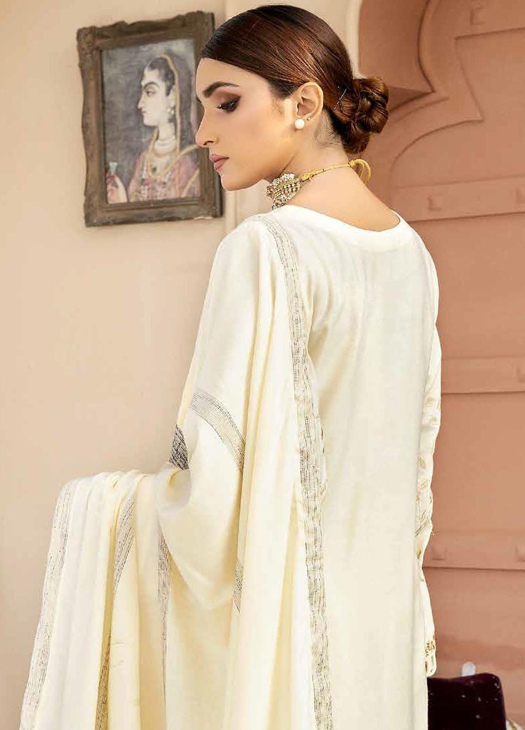 Tehzeeb By Riaz Arts Embroidered Leather Peach Suits Unstitched 3 Piece RA22TL4 TL-57 - Winter Collection