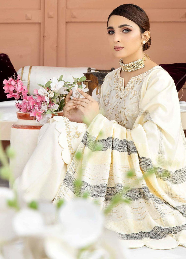 Tehzeeb By Riaz Arts Embroidered Leather Peach Suits Unstitched 3 Piece RA22TL4 TL-57 - Winter Collection