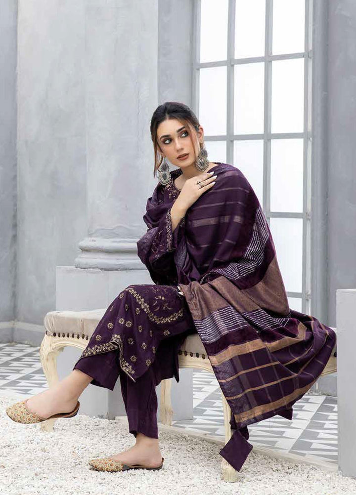 Tehzeeb By Riaz Arts Embroidered Leather Peach Suits Unstitched 3 Piece RA22TL5 TL-122 - Winter Collection