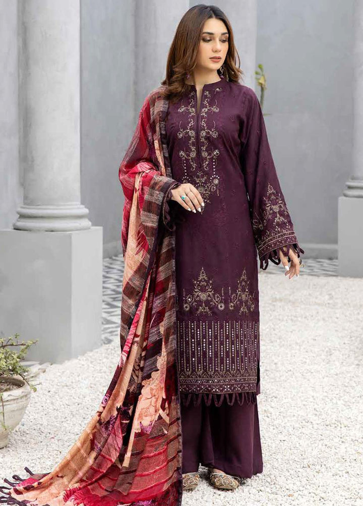 Tehzeeb By Riaz Arts Embroidered Leather Peach Suits Unstitched 3 Piece RA22TL5 TL-125 - Winter Collection