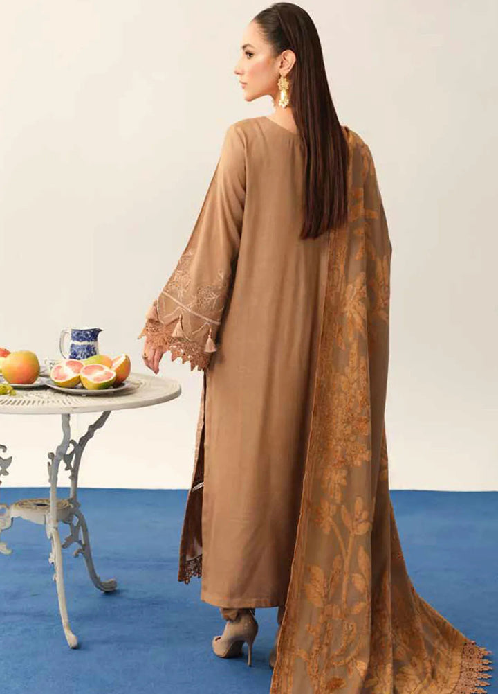 Tehzeeb By Riaz Arts Embroidered Leather Peach Suit Unstitched 3 Piece RA24EW TL-321 - Winter Collection