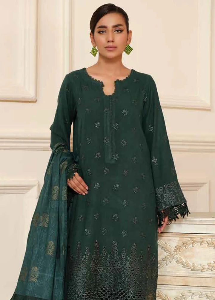 Tehzeeb By Riaz Arts Embroidered Leather Peach Suit Unstitched 3 Piece RA24TW TL-268 - Winter Collection