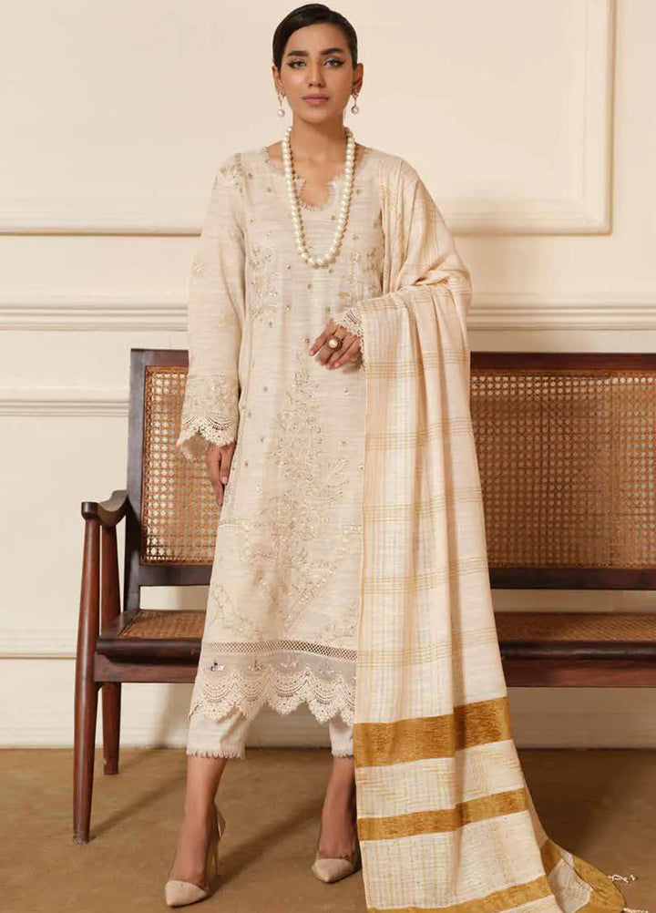 Tehzeeb By Riaz Arts Embroidered Leather Peach Suit Unstitched 3 Piece RA24TW TL-272 - Winter Collection