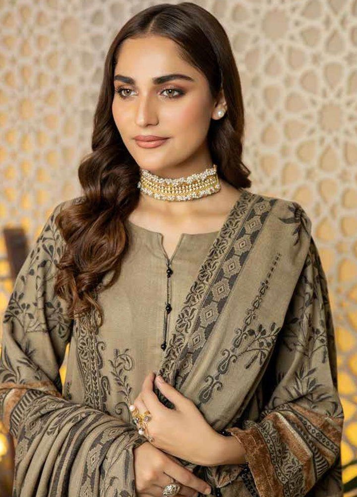 Tehzeeb by Riaz Arts Jacquard Leather Peach Suits Unstitched 3 Piece RA22TVJ TL-41 - Winter Collection