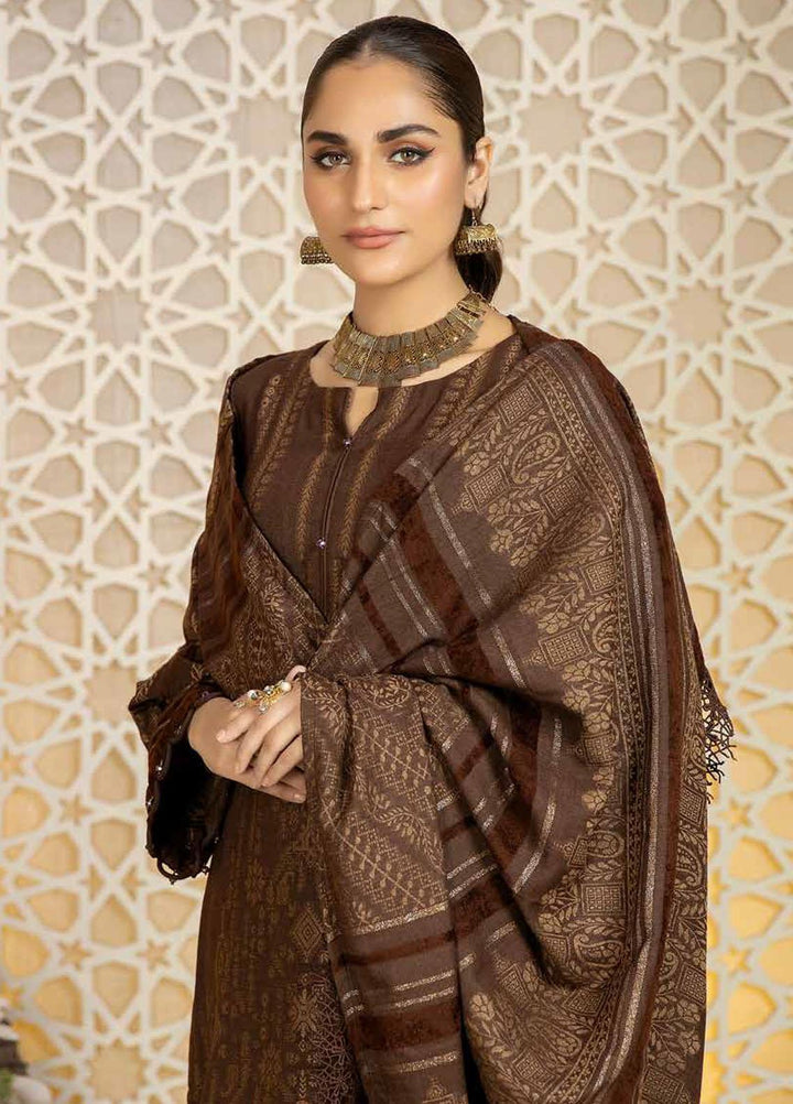 Tehzeeb by Riaz Arts Jacquard Leather Peach Suits Unstitched 3 Piece RA22TVJ TL-50 - Winter Collection