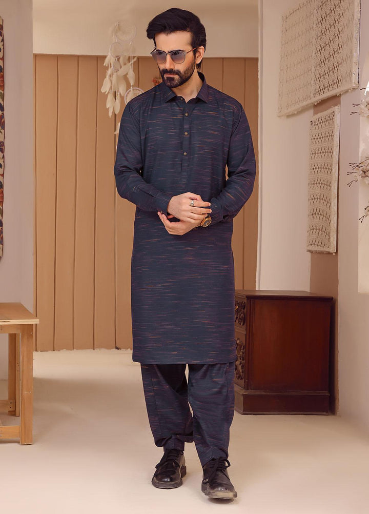 The Great Master (TGM) Wash N Wear Festive Kameez Shalwar for Men -  Blue Bonnet