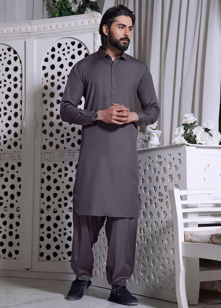 The Great Master (TGM) Wash N Wear Festive Kameez Shalwar for Men -  Gray Stone
