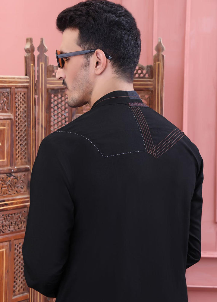 The Great Master (TGM) Wash N Wear Formal Kameez Shalwar for Men -  TGM22MFS Black Bean