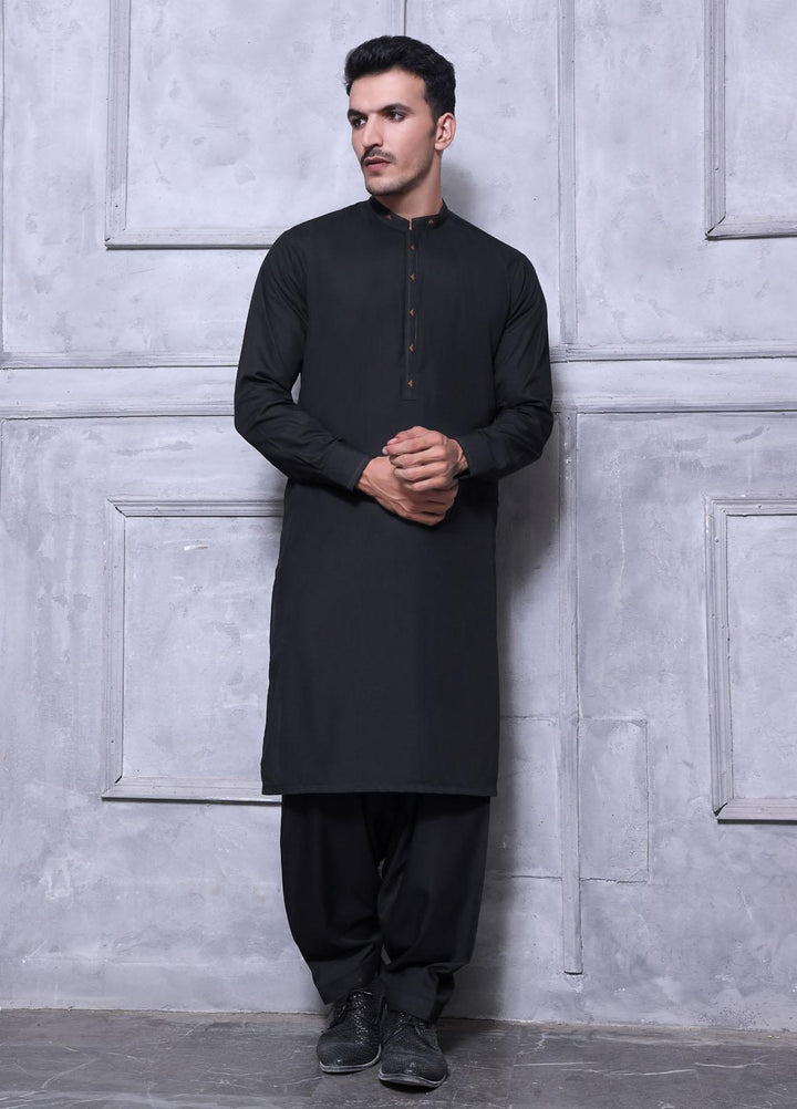 The Great Master (TGM) Wash N Wear Formal Kameez Shalwar for Men -  TGM22MFS Black Mountain