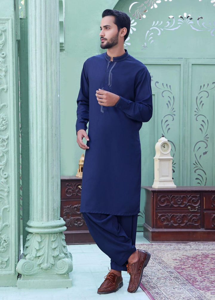 The Great Master (TGM) Wash N Wear Formal Kameez Shalwar for Men -  TGM22MFS Blue Streak