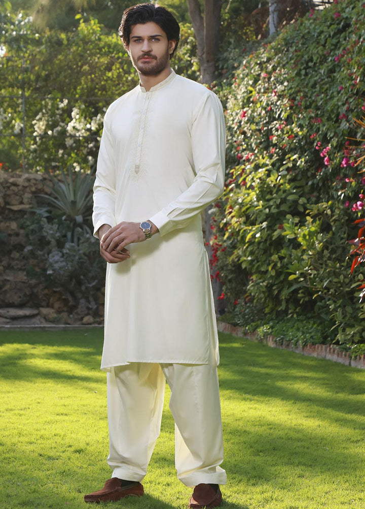 The Great Master (TGM) Wash N Wear Formal Men Shalwar Kameez -  TGM22MS Off White D-33