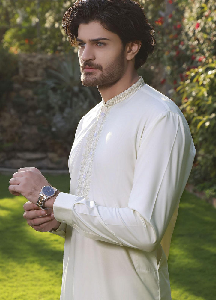 The Great Master (TGM) Wash N Wear Formal Men Shalwar Kameez -  TGM22MS Off White D-33