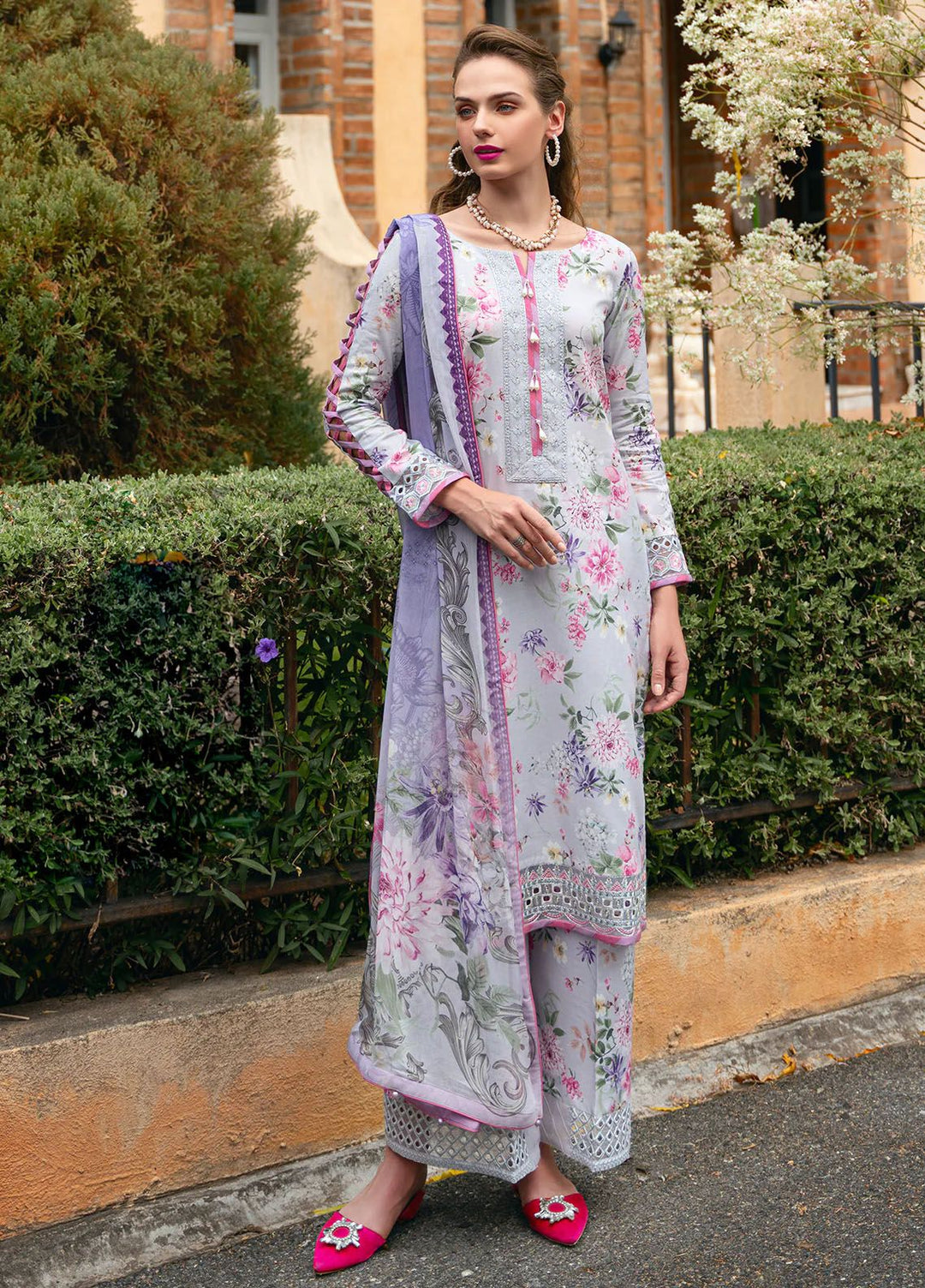 The Enchanted Garden by Gulaal Embroidered Lawn Suits Unstitched 3 Piece GL24EG D-03 Violette - Summer Collection