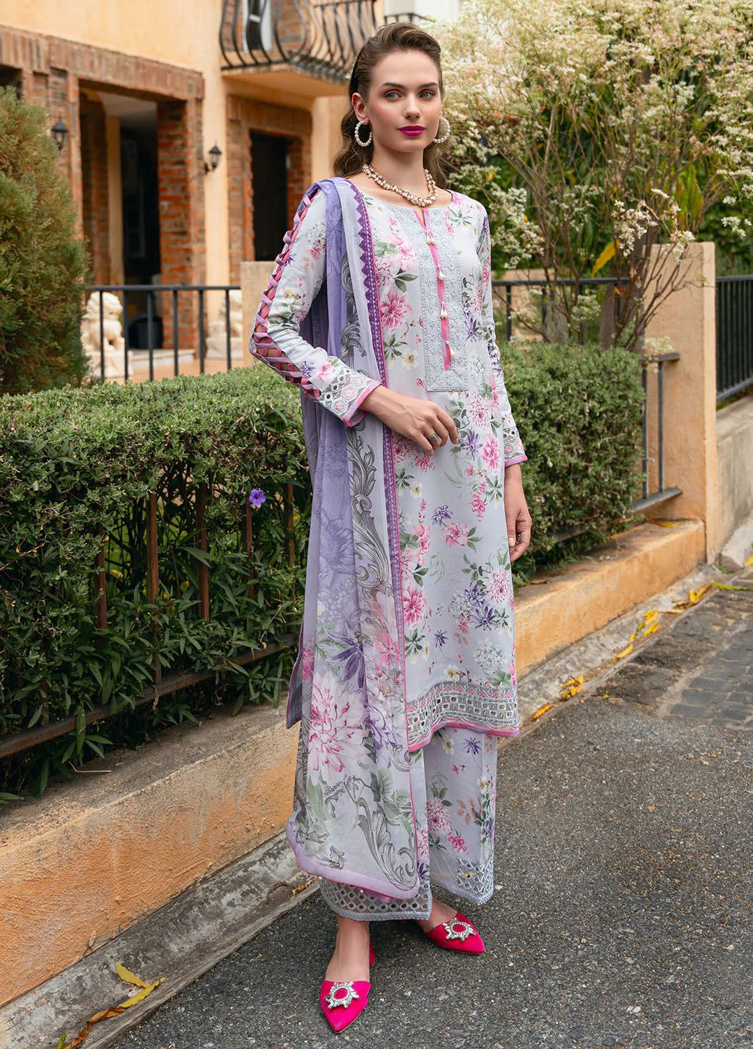 The Enchanted Garden by Gulaal Embroidered Lawn Suits Unstitched 3 Piece GL24EG D-03 Violette - Summer Collection