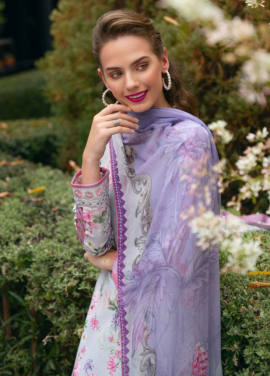 The Enchanted Garden by Gulaal Embroidered Lawn Suits Unstitched 3 Piece GL24EG D-03 Violette - Summer Collection