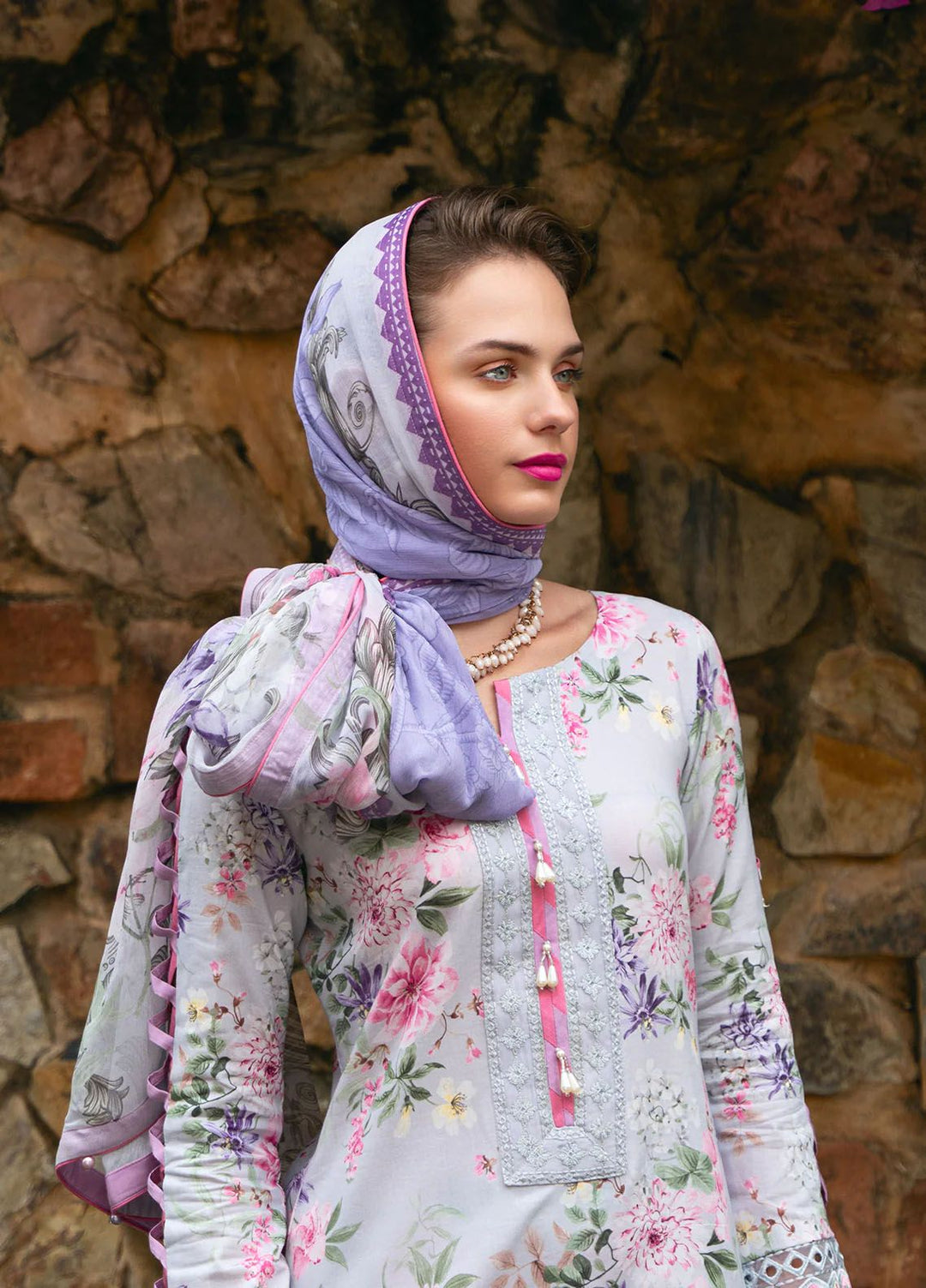 The Enchanted Garden by Gulaal Embroidered Lawn Suits Unstitched 3 Piece GL24EG D-03 Violette - Summer Collection
