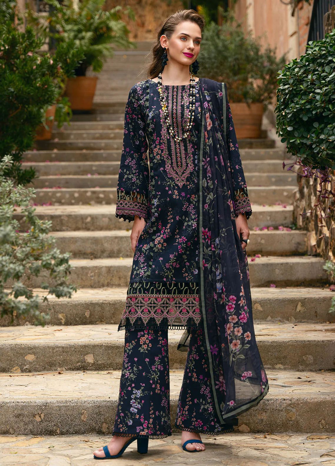 The Enchanted Garden by Gulaal Embroidered Lawn Suits Unstitched 3 Piece GL24EG D-10 Alanya - Summer Collection