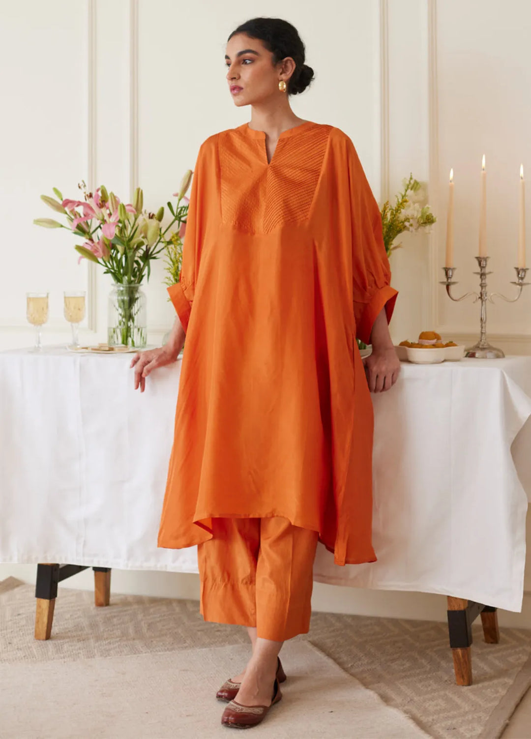 The Girl Store Pret Casual Khaddar 2 Piece Suit Tangerine