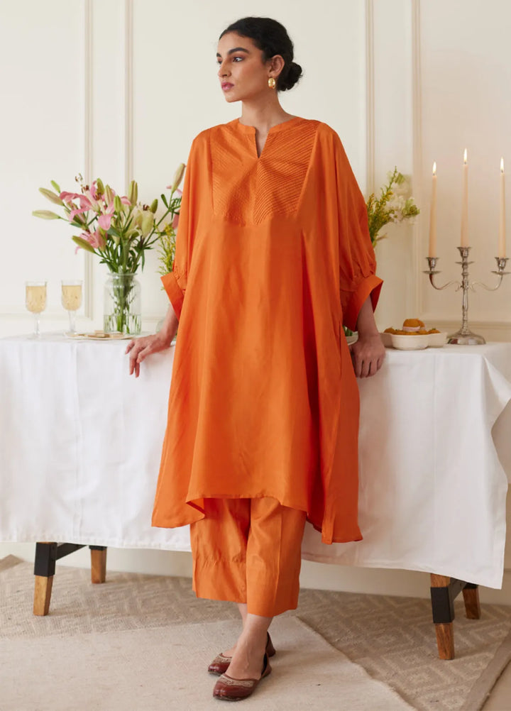 The Girl Store Pret Casual Khaddar 2 Piece Suit Tangerine