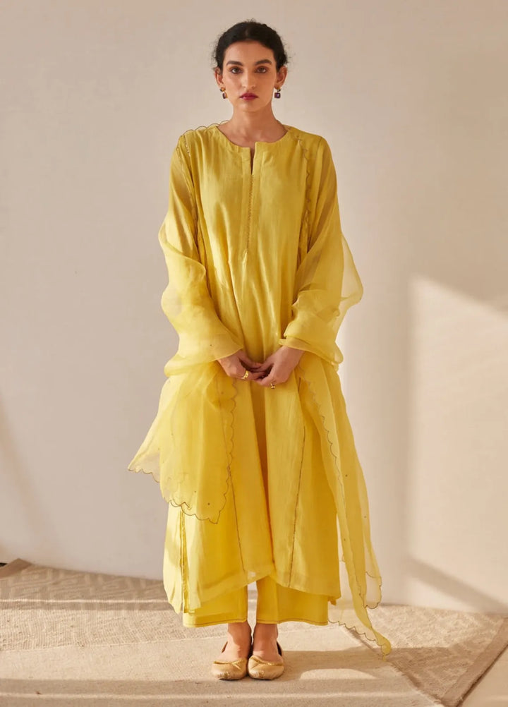 The Girl Store Pret Casual Khaddar 3 Piece Suit Corn