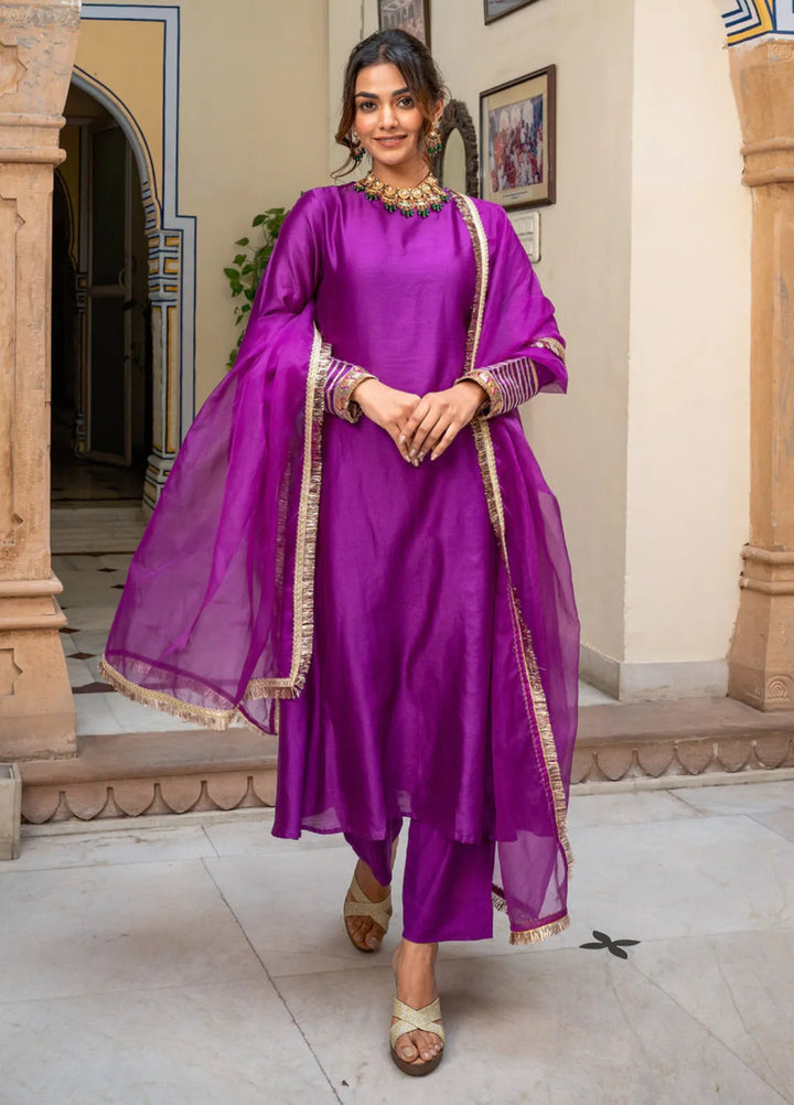 The Girl Store Pret Casual Raw Silk 3 Piece Suit Wisteria