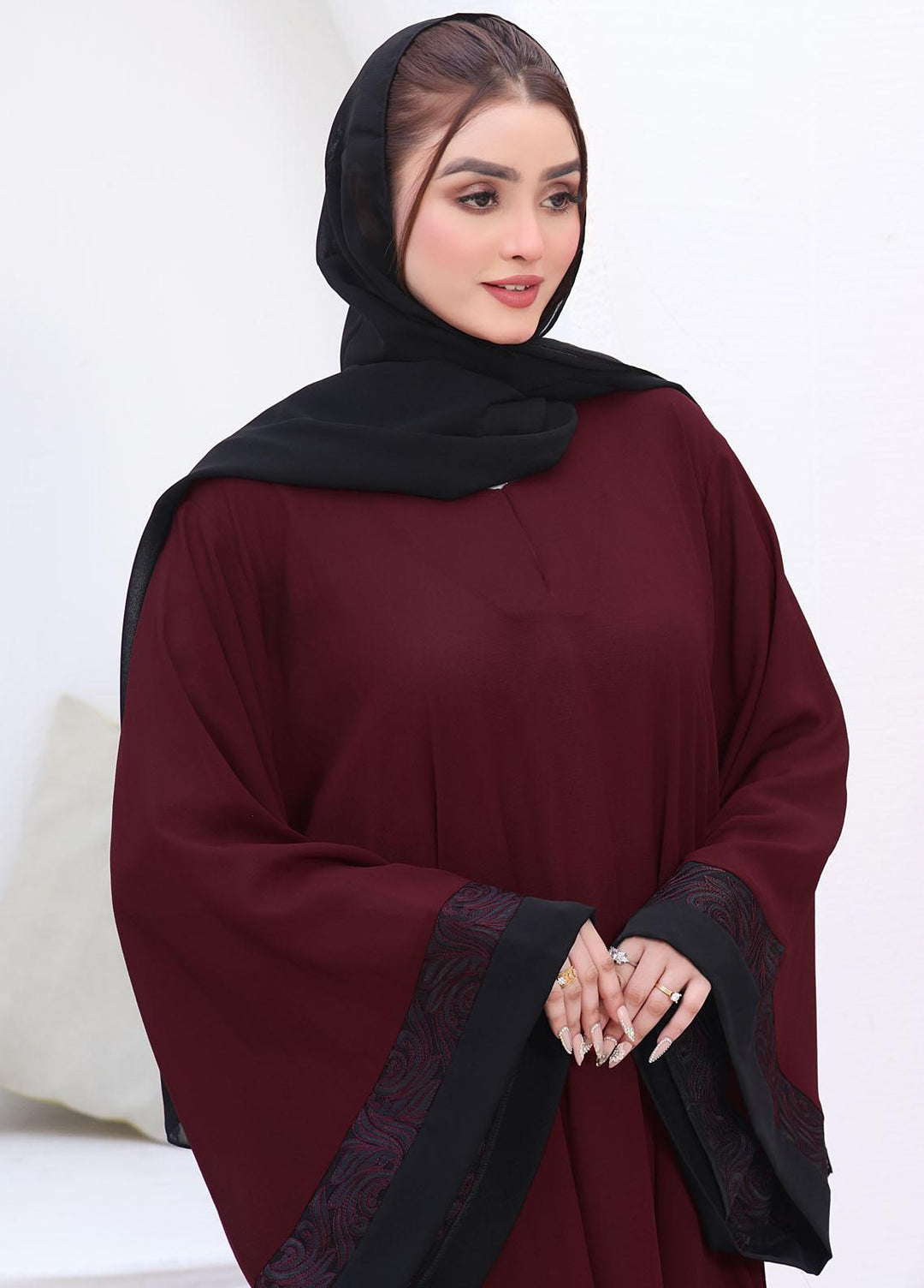 The Great Master (TGM)  Chiffon Front Closed Style Abaya Irsa