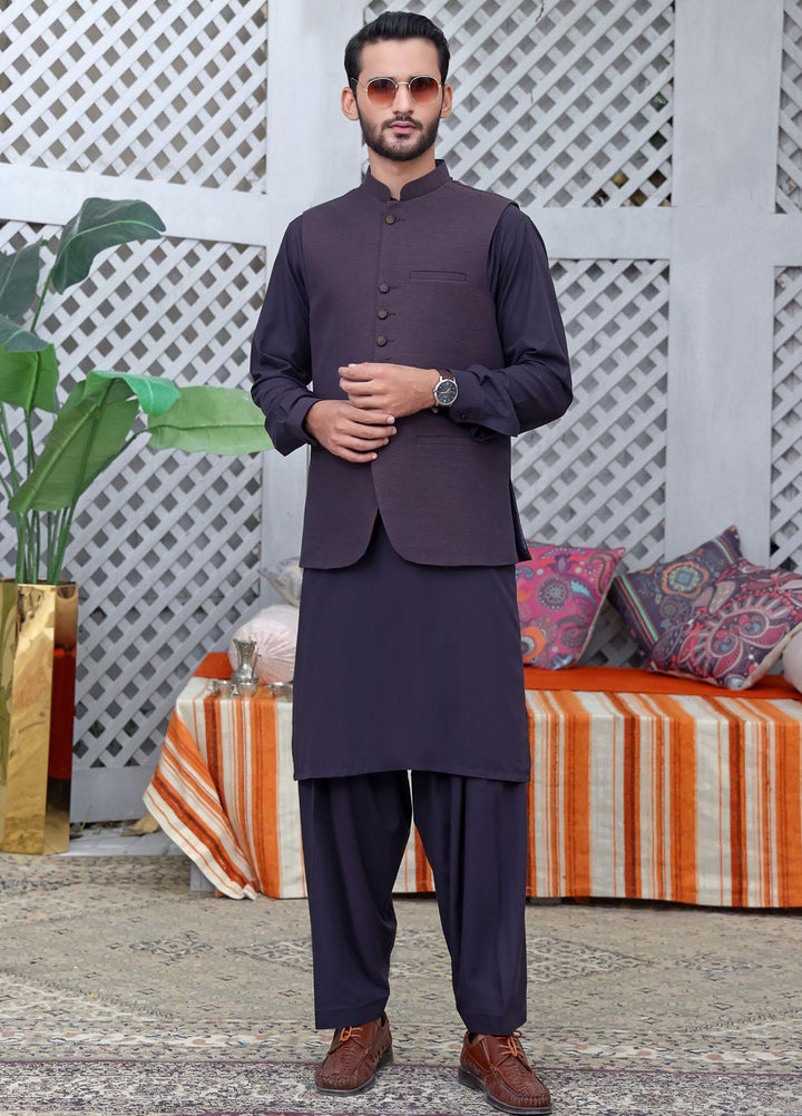 The Great Master (TGM) Wash N Wear Festive Kameez Shalwar with Waistcoat for Men -  Wild Flag