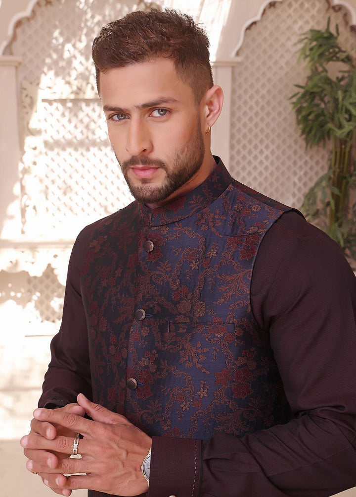 The Great Master (TGM) Atlas Festive Waistcoat for Men -  Old Roseleaf