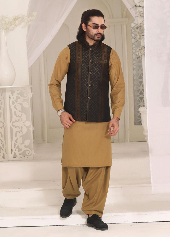 The Great Master (TGM) Jamawar Formal Men 3 Piece Suit -  Mossy Mocha