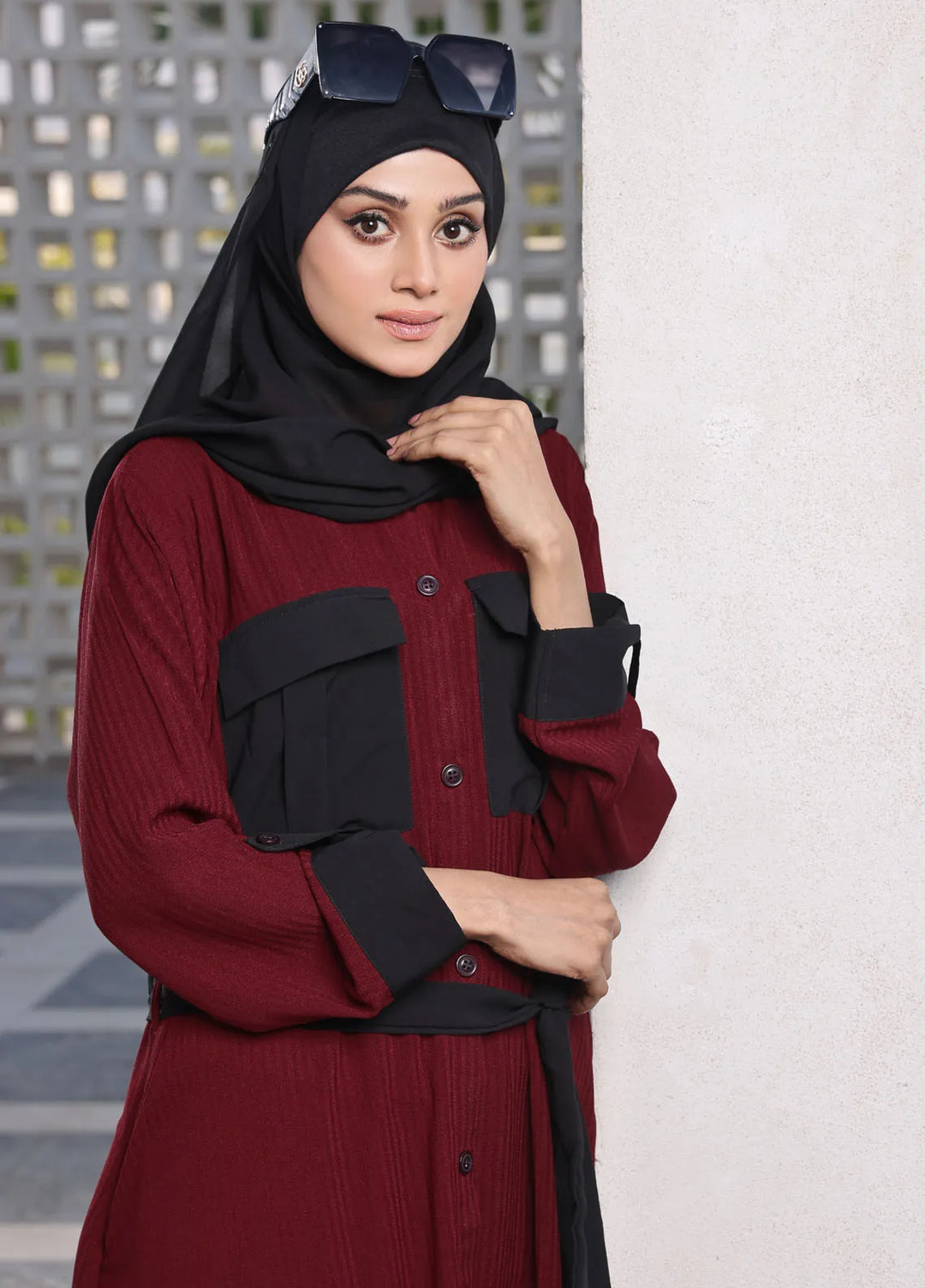 The Great Master (TGM)  Georgette Front Open Style Abaya Heer