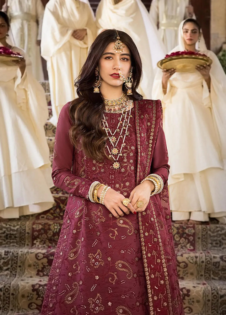 The Mughal Queen by Asim Jofa Embroidered Cotton Unstitched Suit 3 Piece AJ23MQ AJMQ-03 - Eid Collection
