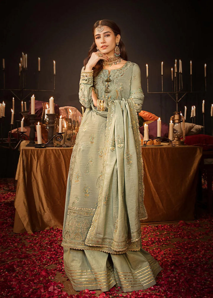 The Mughal Queen by Asim Jofa Embroidered Cotton Unstitched Suit 3 Piece AJ23MQ AJMQ-09 - Eid Collection